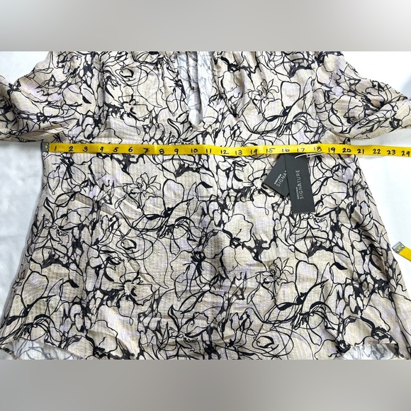 NORDSTROM Signature Cream abstract print balloon sleeve top size XXS. - Picture 13 of 14